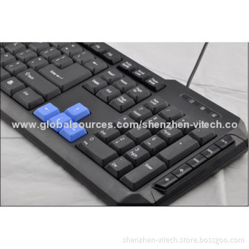 Popular and Hot Sale Computer Keyboard with 10 Media Keys